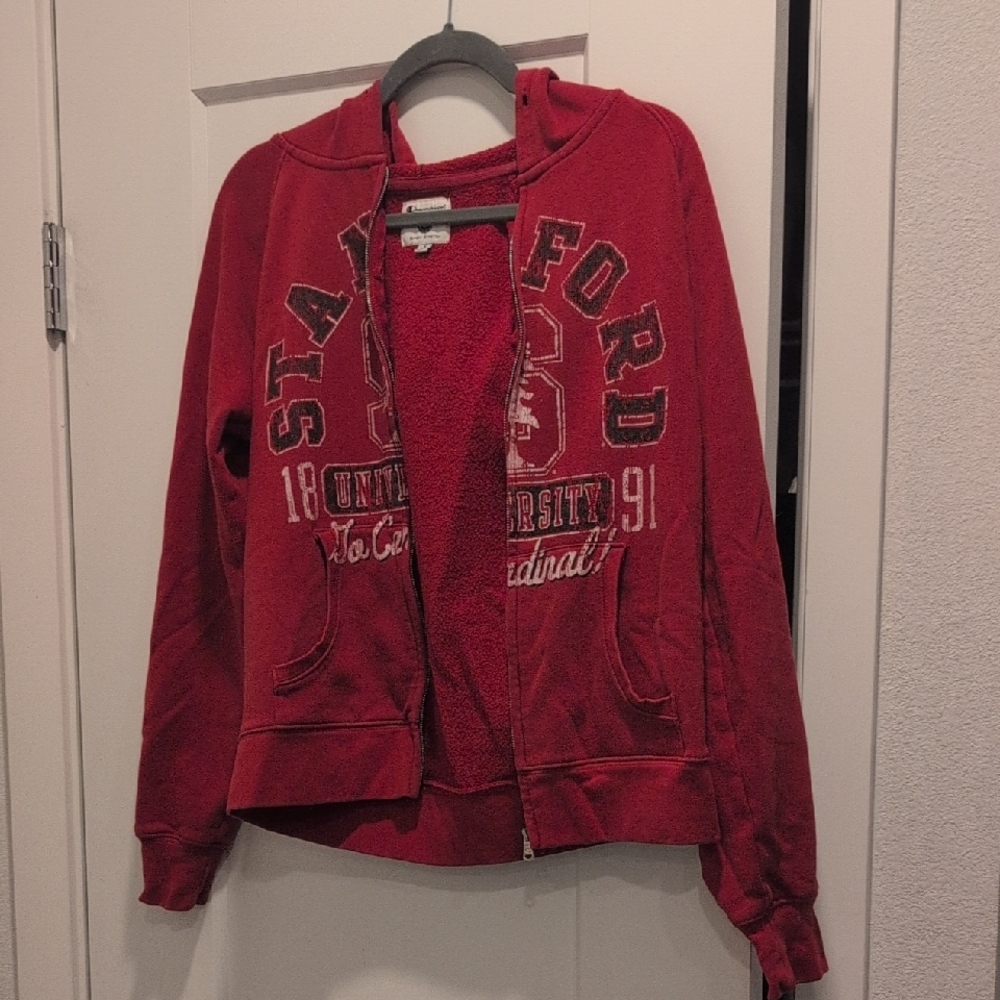 Champion Red Zip-Up Hoodie Jacket Size s